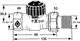 Thermostatventilunterteil von IMI Hydronic Engineering, mit Anschlüssen und Abmessungen, dargestellt in technischer Zeichnung mit Maßangaben.